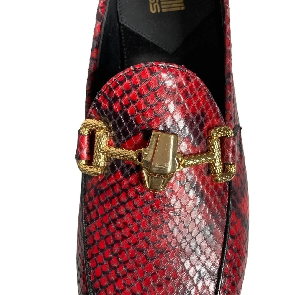 NWOT Roberto Cavalli Snakeskin Embossed Horsebit Leather Loafer Sz: 39 EU - Picture 8 of 10